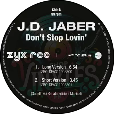 J.D. JABER-DON'T STOP LOVIN'