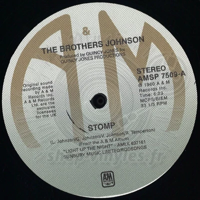 Brothers Johnson - Stomp! / Let's Swing | AMSP7509 | A&M Records